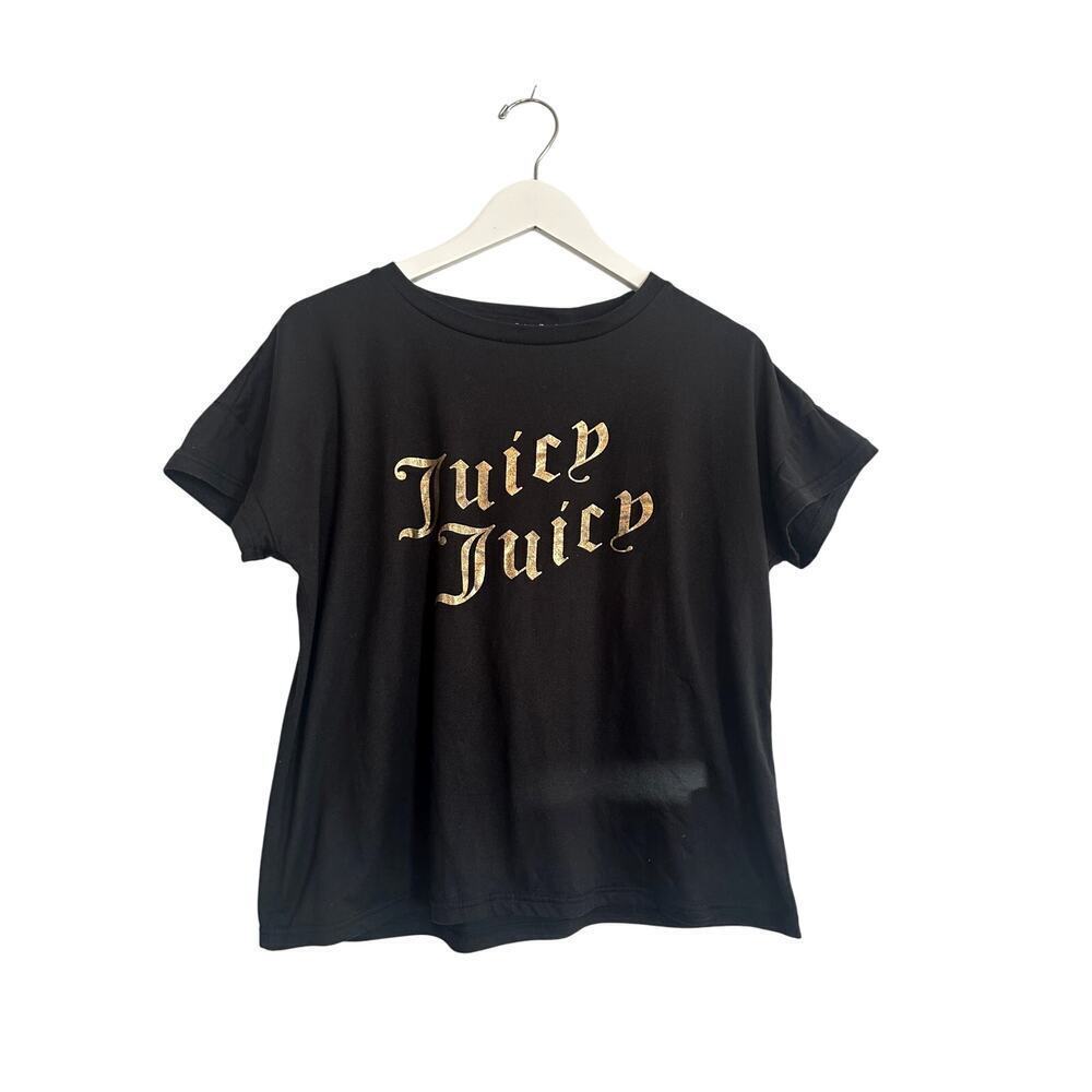 Juicy Couture Black Gold Size Large Crop Top California y2K 2000 Everyday Errand